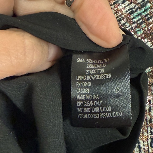 Tahari Arthur Levine Metallic Tweed Shift Dress Sleeveless Career 8 - Picture 6 of 7